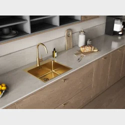 Kubus 140 RS Round k�kkenarmatur, PVD Messing