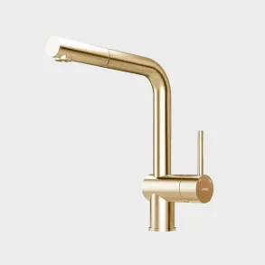 Kubus 385 RS k�kkenarmatur m/udtr�k, PVD Messing