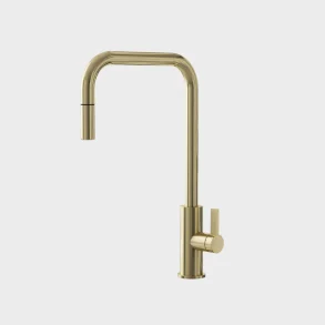 Alkymist 588 RS Square k�kkenarmatur m/udtr�k, PVD Messing