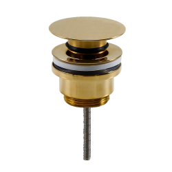 push-open bundventil med flad top i messing (Patinere)