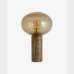 BES BORDLAMPE I MARMOR MED GLAS