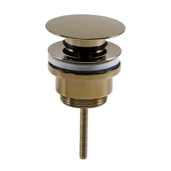 push-open bundventil med flad top i PVD messing (patinere IKKE)