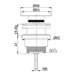 push-open bundventil med solid surface top