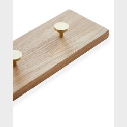 OAK Knagerkke Egetr Med Messing Knager 50 cm