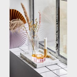 CLOUD krystal lysestage Pink/amber