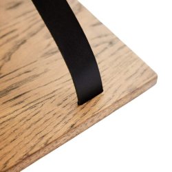 OAK egetrshylde med lder og messing 70 cm, smoked oak