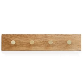 OAK Knagerkke Egetr Med Messing Knager 50 cm