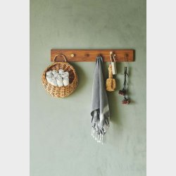 OAK Knagerkke Egetr Med Messing Knager 70 cm