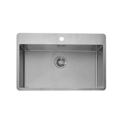 KKV24 - Kkkenvask 38x70cm med bagflange - Rustfrit stl