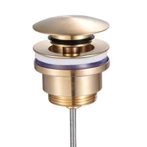 push-open bundventil med buet top i messing (Patinere)