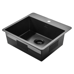 KKV17 - Kkkenvask 38x50cm med bagflange - PVD Sort