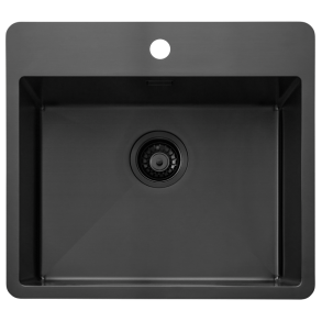 KKV17 - Kkkenvask 38x50cm med bagflange - PVD Sort