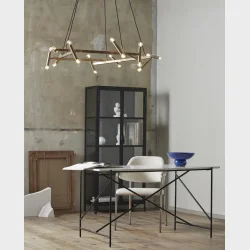 LYSEKRONE I MESSING TIL 20 PRER